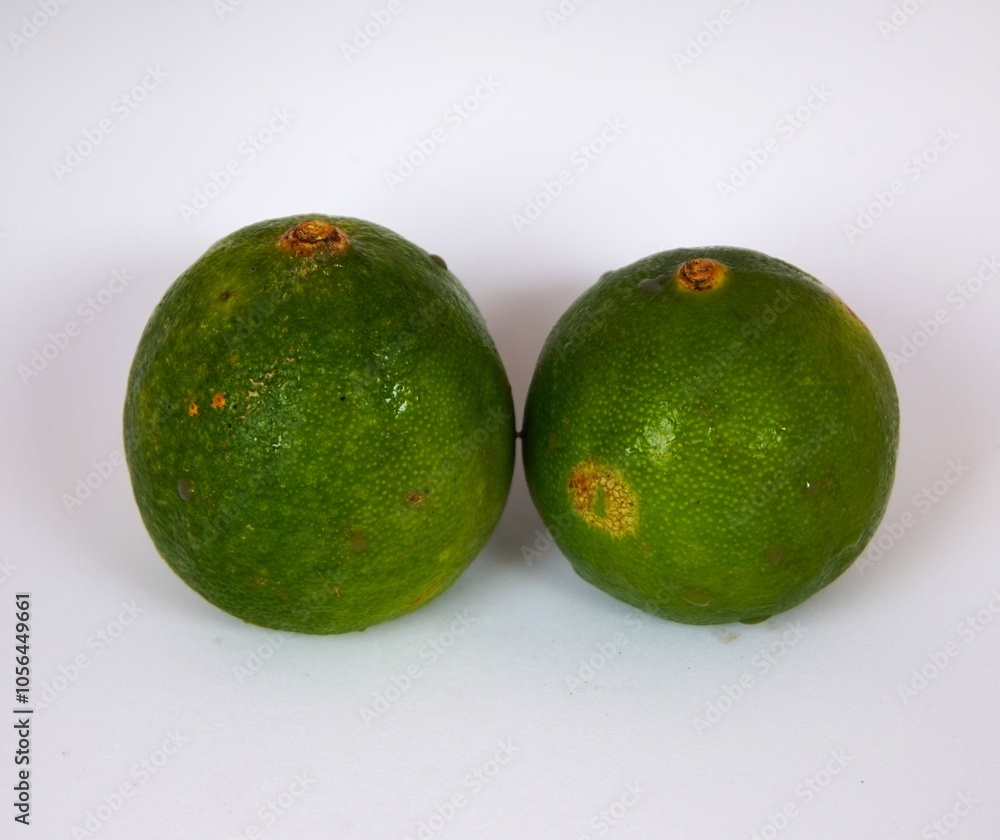 green lime on white background green lime on white background