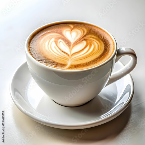 close up of coffee served on table on white background