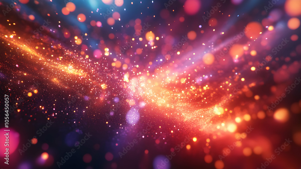 Abstract Background with Red, Orange, and Blue Bokeh Lights Abstract Background with Red, Orange, and Blue Bokeh Lights