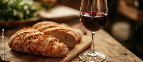 Freshly Baked Bread and a Glass of Wine