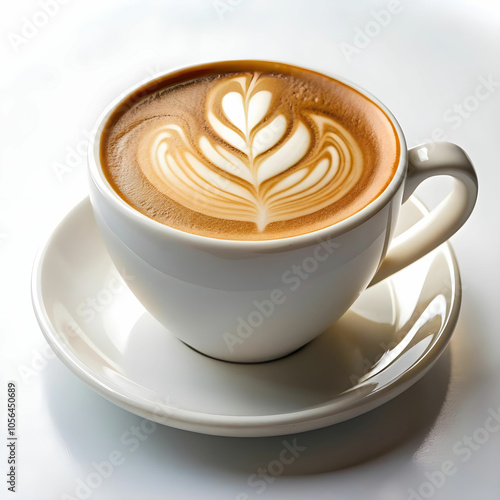 close up of coffee served on table on white background