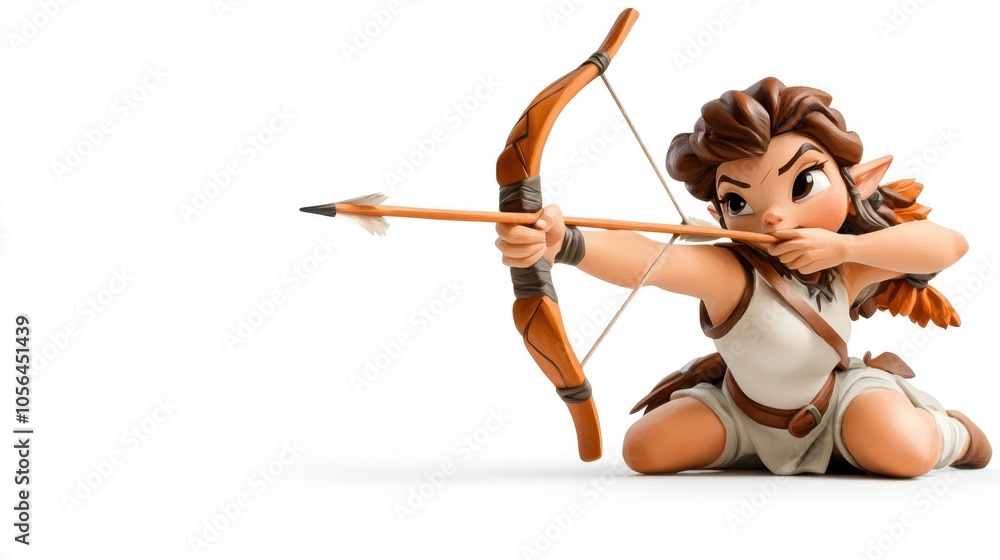 An animated archer character takes a focused stance with a drawn bow, symbolizing precision, strength, and resolve in a stylized, adventurous scene. An animated archer character takes a focused stance with a drawn bow, symbolizing precision, strength, and resolve in a stylized, adventurous scene.