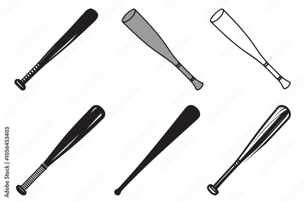 Baseball bat silhouette vector. Baseball bat silhouette vector.