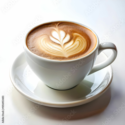 close up of coffee served on table on white background