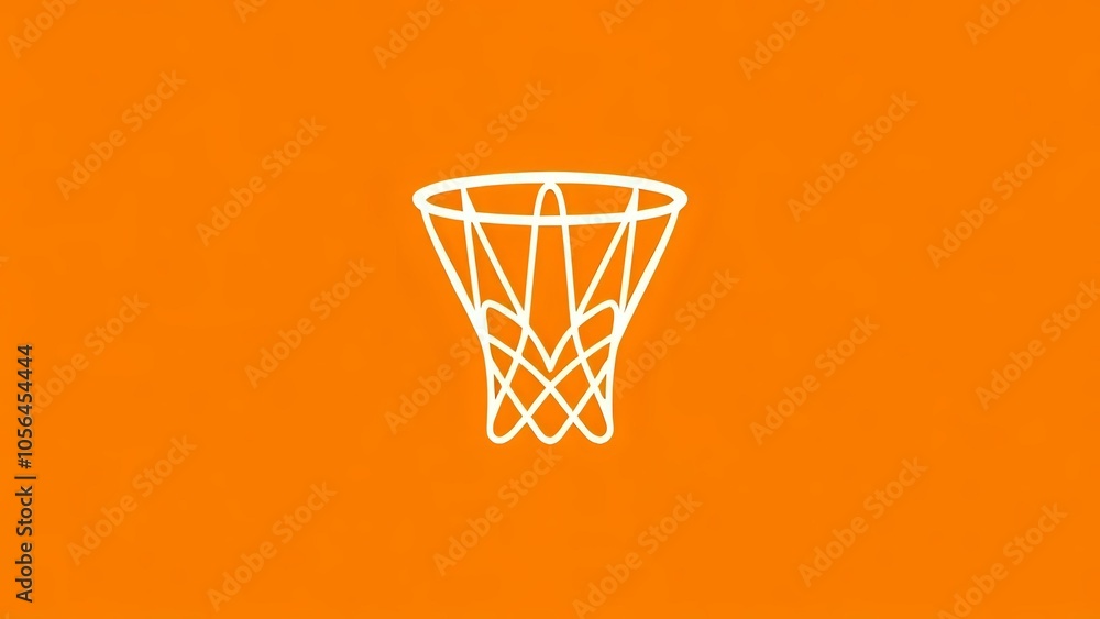 Basketball Icon on Orange Background Basketball Icon on Orange Background