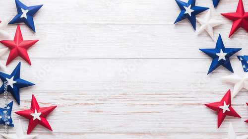 Patriotic Stars on Whitewas...