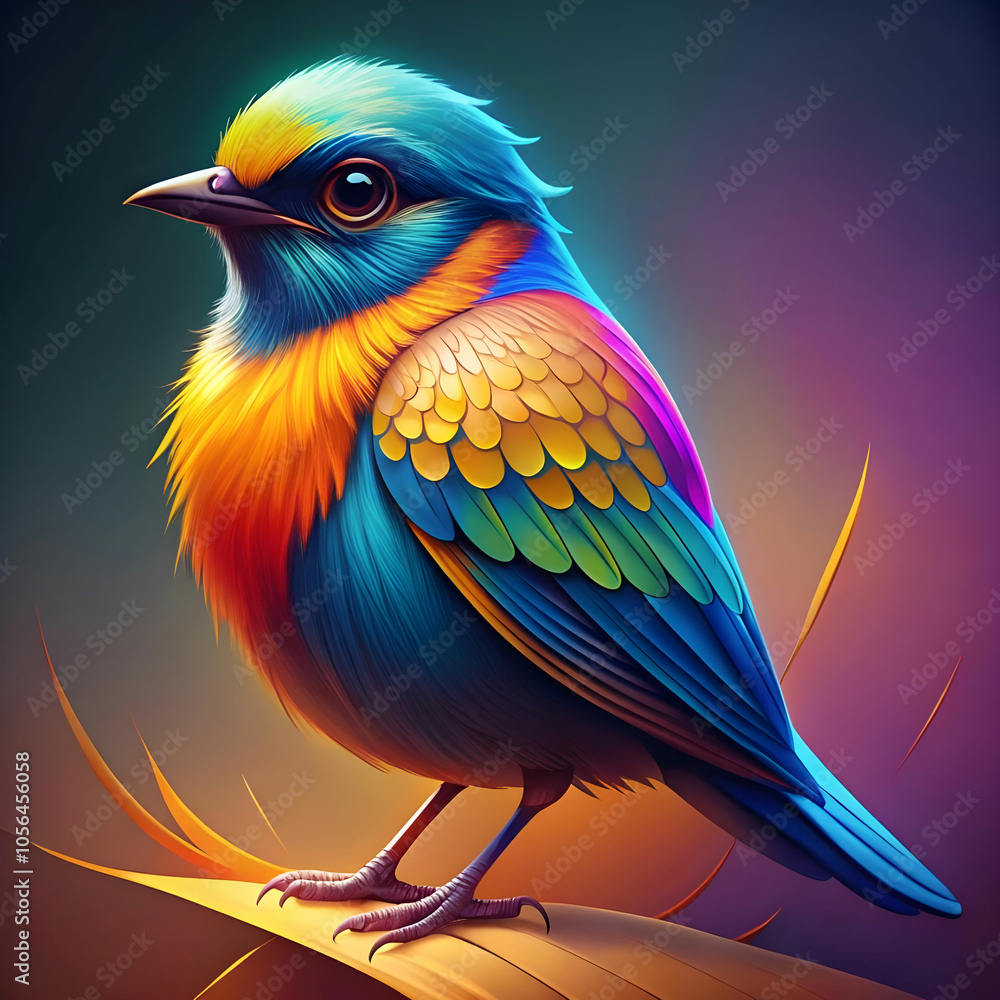 Fototapeta premium colorful bird illustration gradient