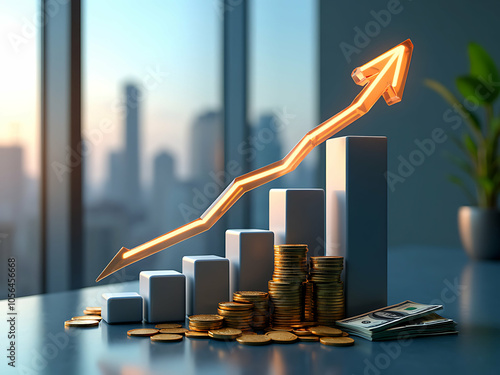 arrow graph with coins