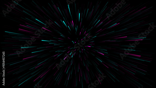 Futuristic Abstract: Dynamic Light Streams in a High-Speed Technological Tunnel of Motion and Energy, Illuminating the Universe with Vibrant Streaks and Surreal Patterns of Cyber Networks