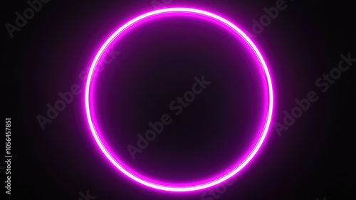 glowing pink circle on dark background creates striking visual effect