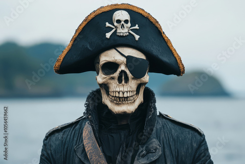 Wallpaper Mural Realistic Portrait of a Skull Faced Pirate Torontodigital.ca