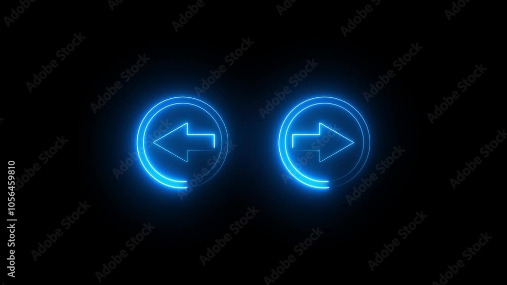 Glowing neon left and right arrow icon animation, Double arrow icon, Arrow Icon, left and right side arrow sign. Glowing neon left and right arrow icon animation, Double arrow icon, Arrow Icon, left and right side arrow sign.