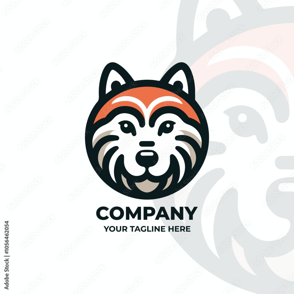 a flat logo of a dog’s face a flat logo of a dog’s face