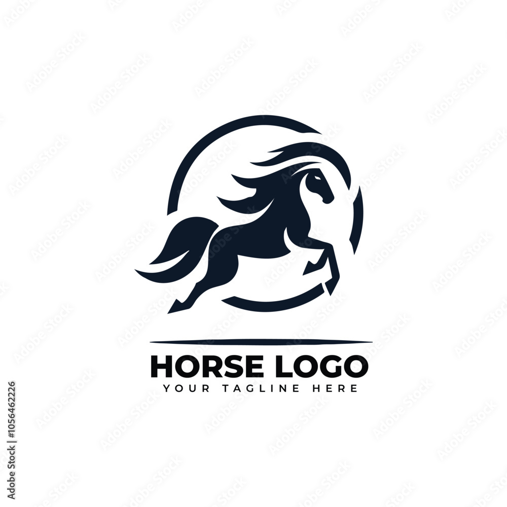a flat design logo of a horse in motion a flat design logo of a horse in motion