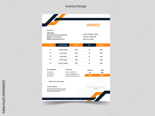 Contractor invoice template design