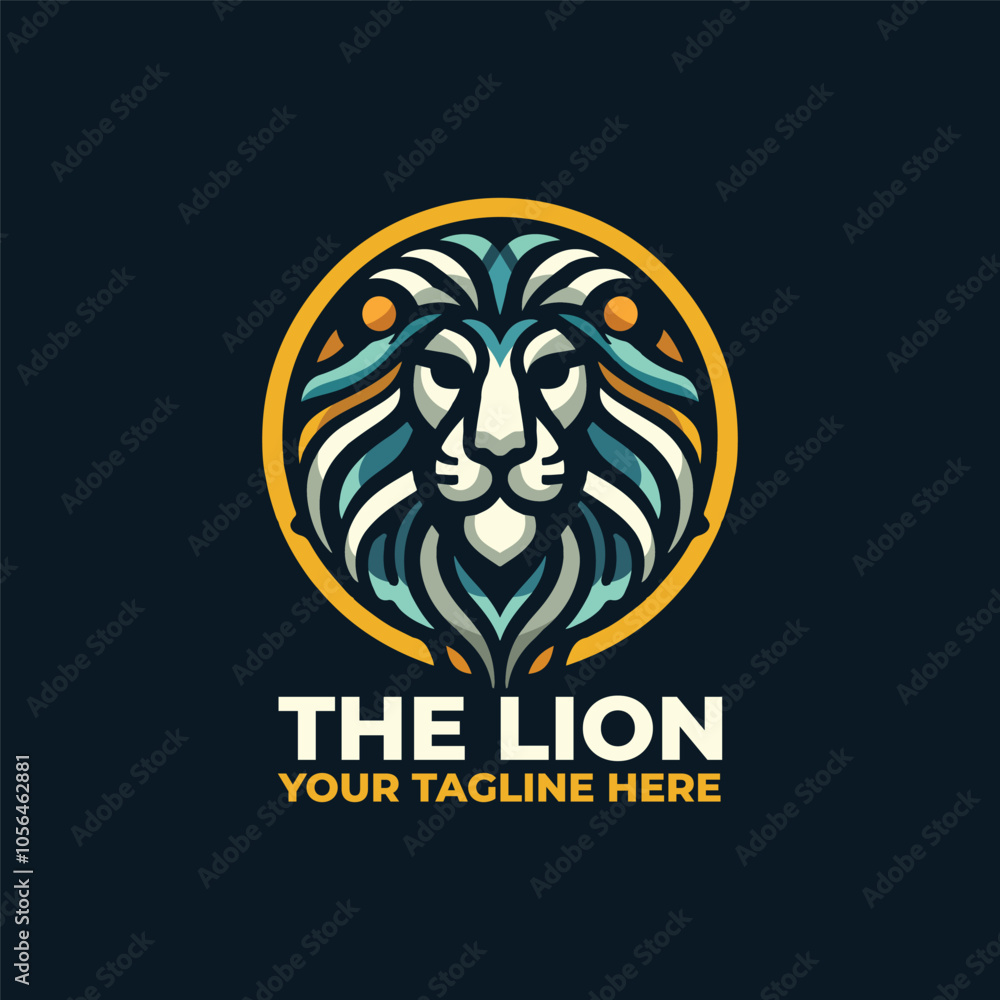 a minimalist flat logo of Lion head a minimalist flat logo of Lion head