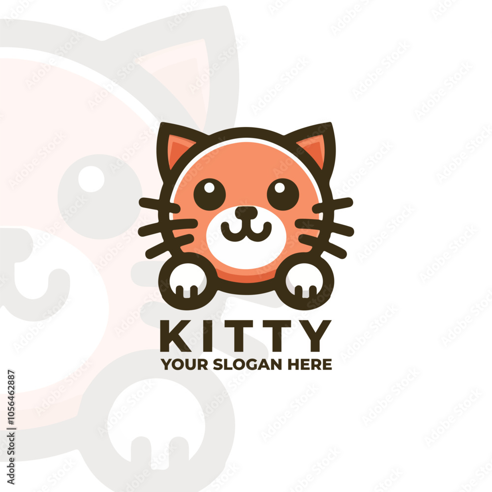 a flat logo of a playful cat a flat logo of a playful cat