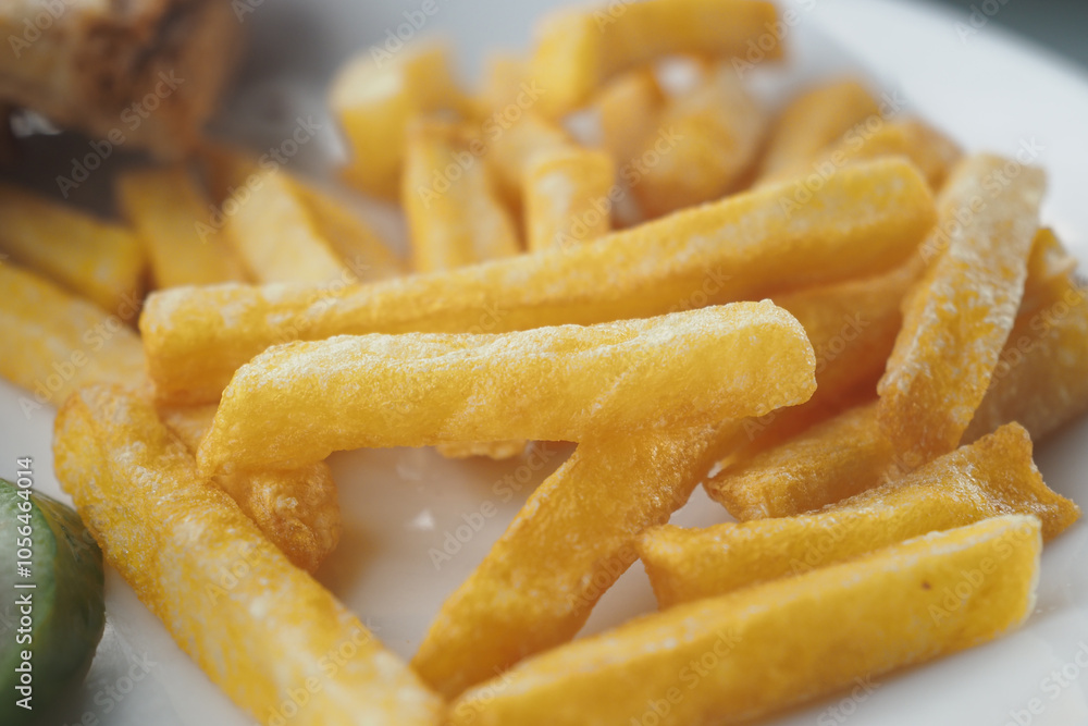 detail shot of French Fries on table detail shot of French Fries on table