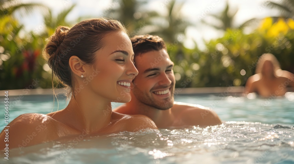 Holiday travel package with couples enjoying a luxury spa and wellness retreat close up, relaxation and rejuvenation, surreal, overlay, spa resort backdrop Holiday travel package with couples enjoying a luxury spa and wellness retreat close up, relaxation and rejuvenation, surreal, overlay, spa resort backdrop