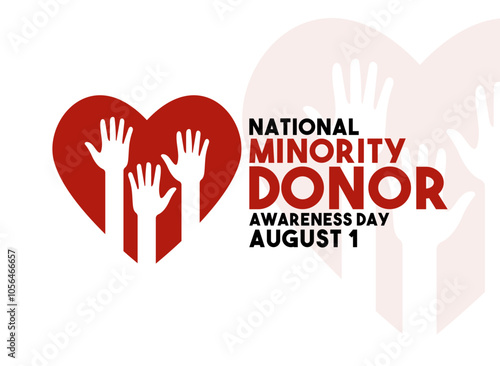Vector Illustration of National Minority Donor Day. August 1. White background.