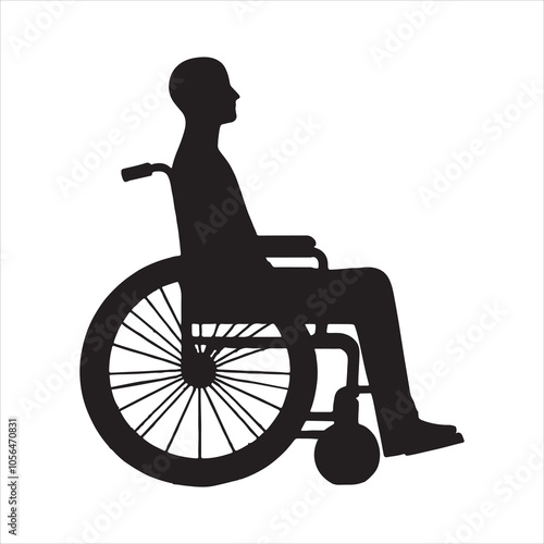 People Wheelchair silhouette on white background
