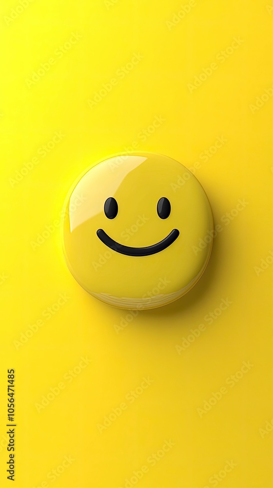 Cheerful smiley face on a vibrant yellow background Cheerful smiley face on a vibrant yellow background