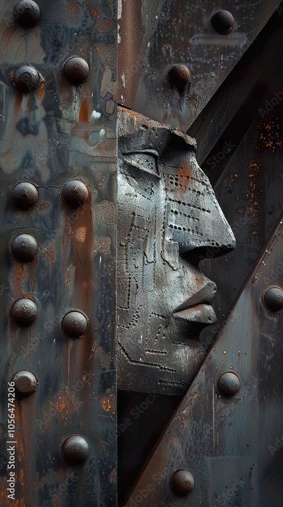 Rusty Metal Face: Industrial Architecture Detail Rusty Metal Face: Industrial Architecture Detail