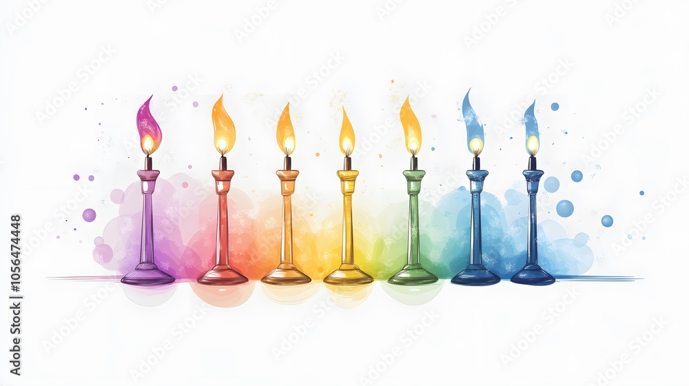 Colorful candles illuminating unity and celebration Colorful candles illuminating unity and celebration