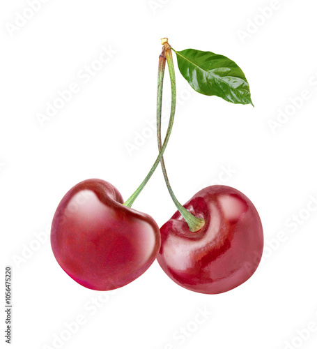 Cherry fruit on white