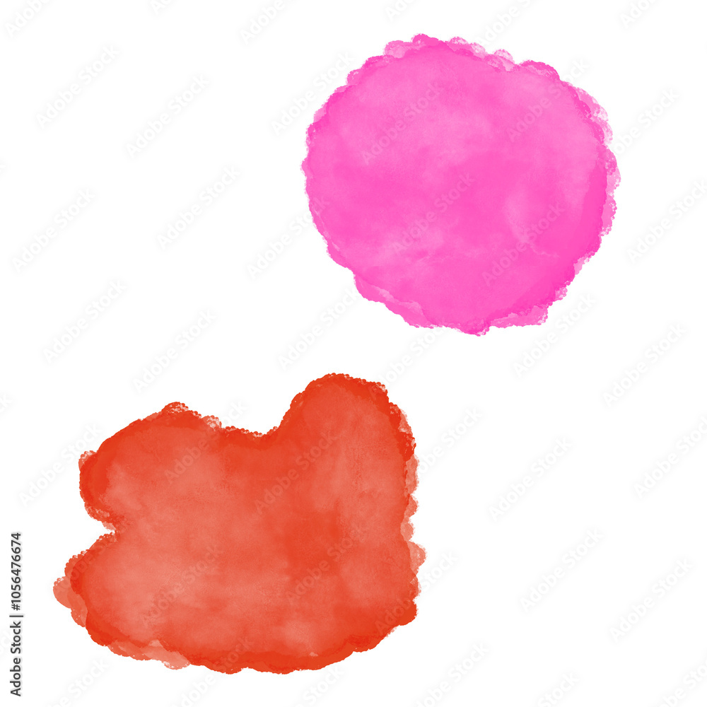 Pink Orange Watercolour Abstract Shapes Pink Orange Watercolour Abstract Shapes