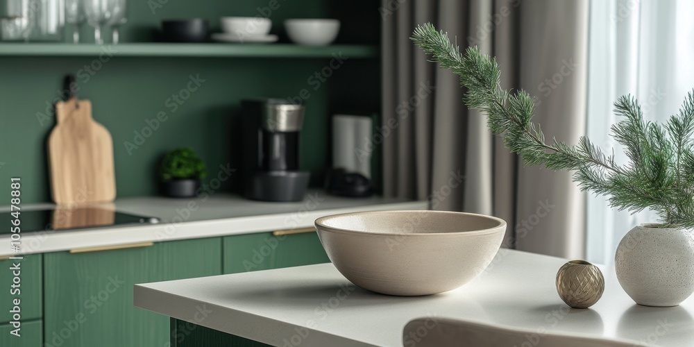 Elegant Kitchen Scene with Modern Decor Elegant Kitchen Scene with Modern Decor
