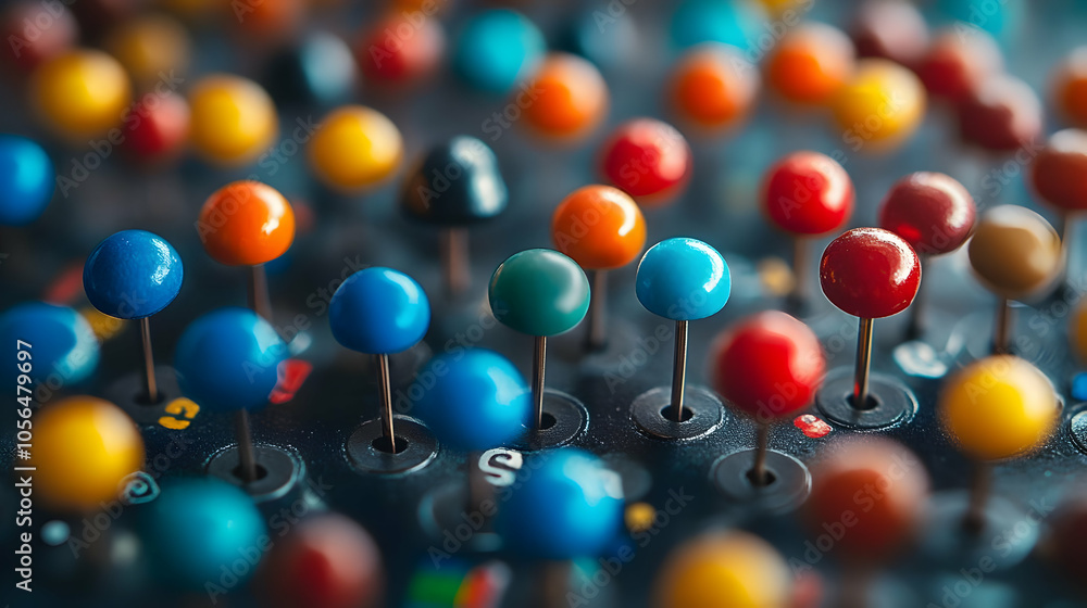 Colorful Push Pins Close-up Macro Photography Colorful Push Pins Close-up Macro Photography