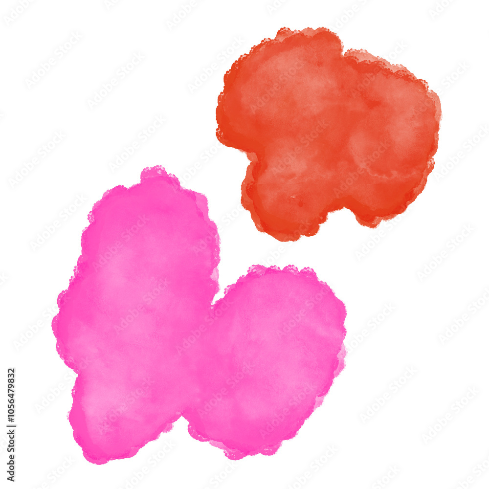 Pink Orange Watercolour Abstract Shapes Pink Orange Watercolour Abstract Shapes