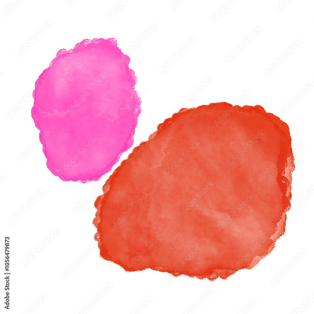 Pink Orange Watercolour Abstract Shapes Pink Orange Watercolour Abstract Shapes