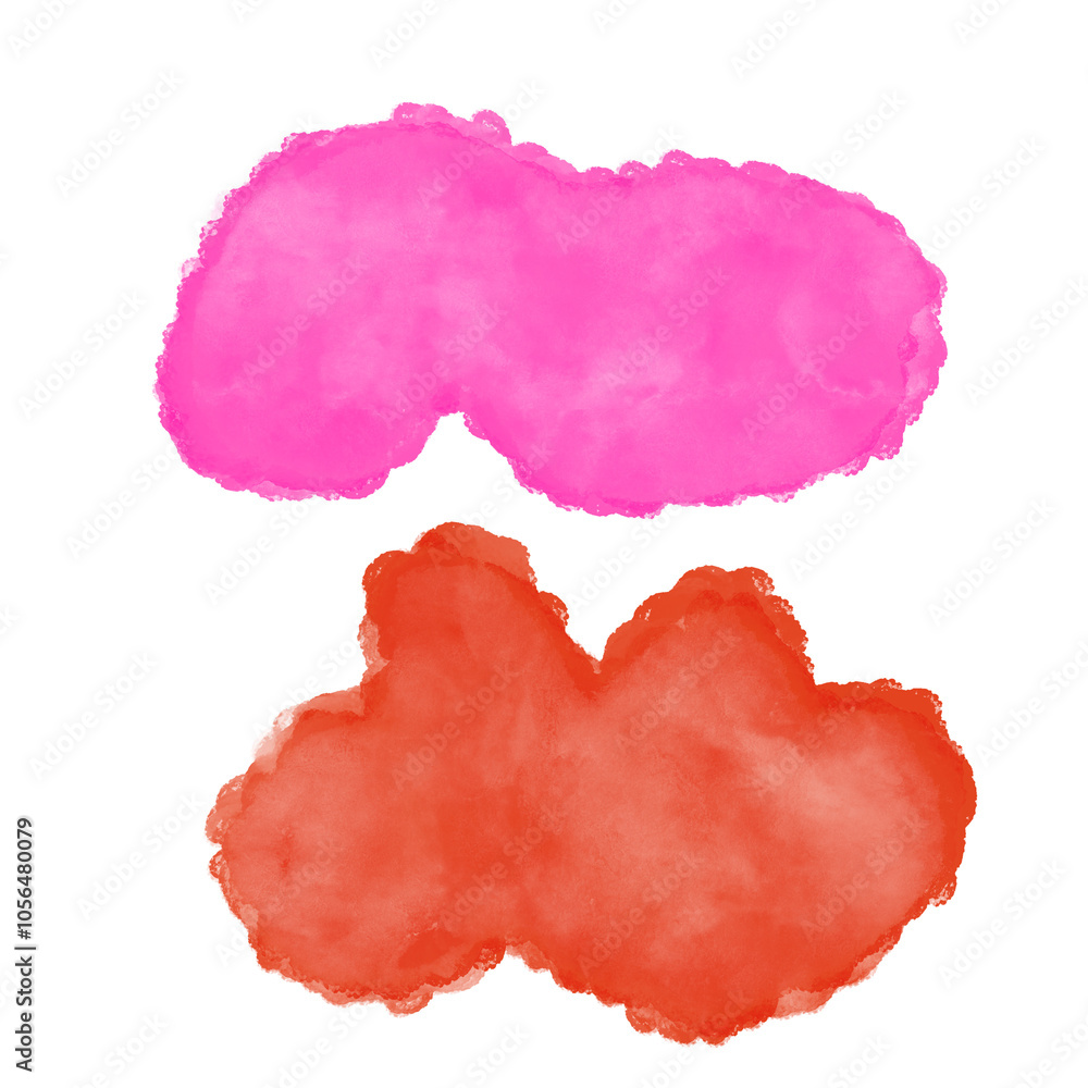 Pink Orange Watercolour Abstract Shapes Pink Orange Watercolour Abstract Shapes
