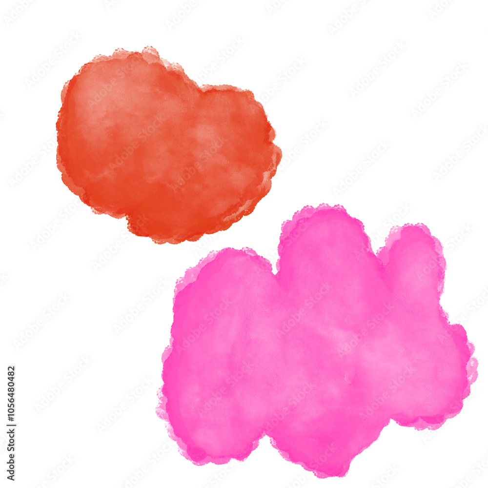 Pink Orange Watercolour Abstract Shapes Pink Orange Watercolour Abstract Shapes