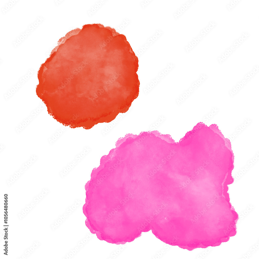 Pink Orange Watercolour Abstract Shapes Pink Orange Watercolour Abstract Shapes