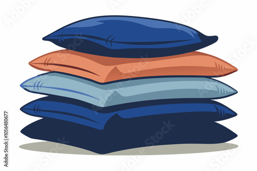 Stack of luxury cushions on a white background