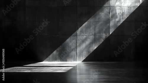 Abstract Concrete Wall and Floor with Sun Light Illustration