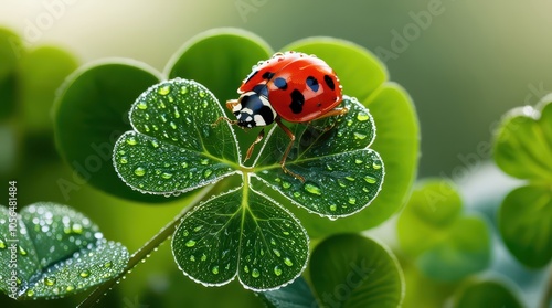 ladybug on green leaf