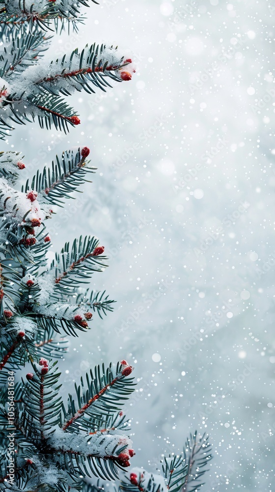 Snowy background with ample space for holiday text. Snowy background with ample space for holiday text.