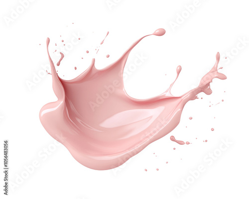 High-Quality PNG pink Foundation liquid splash, 3d illustration. Isolated on White Background – High Resolution photo