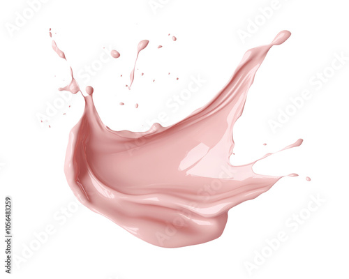 High-Quality PNG pink Foundation liquid splash, 3d illustration. Isolated on White Background – High Resolution photo