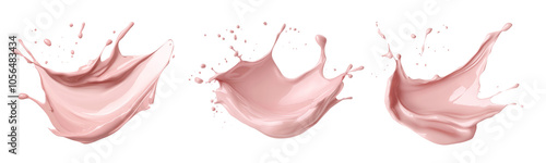 High-Quality PNG pink Foundation liquid splash, 3d illustration. Isolated on White Background – High Resolution photo