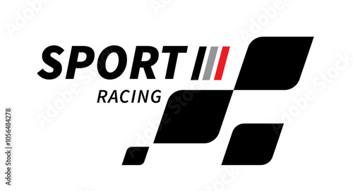 Race flag. Checkered flag. Black and white checker. Finishing flag. Automotive graphics. Race motorsport concept. Vector illustration
