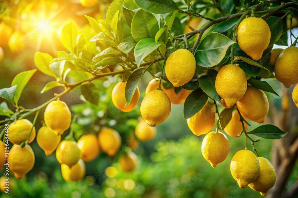 Under the bright natural light, fresh lemons hang gracefully from lush green branches, creating an inviting outdoor scene filled with zest and vibrant energy. Under the bright natural light, fresh lemons hang gracefully from lush green branches, creating an inviting outdoor scene filled with zest and vibrant energy.