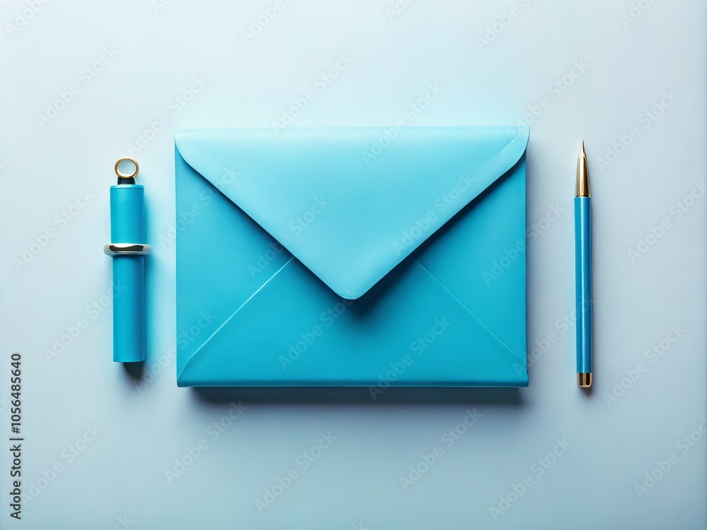A chic blue envelope embodies the essence of email communication, capturing modern design trends and the digital correspondence aesthetic in contemporary fashion photography. A chic blue envelope embodies the essence of email communication, capturing modern design trends and the digital correspondence aesthetic in contemporary fashion photography.