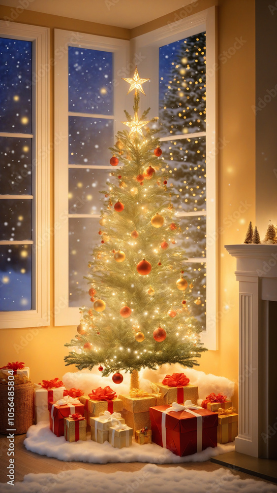 christmas tree with presents christmas tree with presents