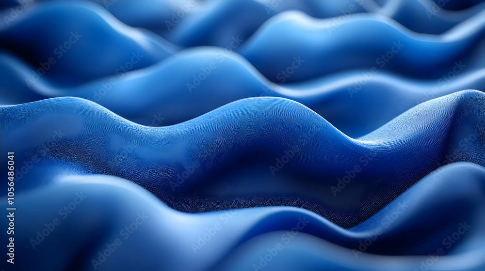 Obraz premium Abstract Blue Wavy 3D Background Illustration