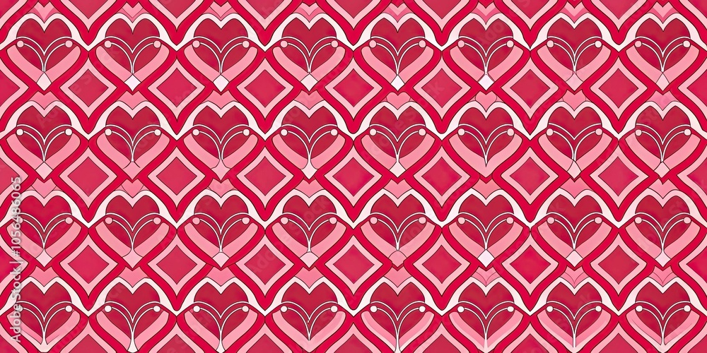 Heartbeat pattern wallpaper featuring a rhythmic design of interlocking hearts in shades of pink and red, love, pacemaker, heart pattern, romantic, tempo Heartbeat pattern wallpaper featuring a rhythmic design of interlocking hearts in shades of pink and red, love, pacemaker, heart pattern, romantic, tempo